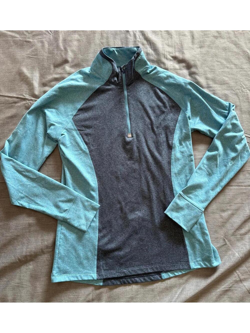 Noble Outfitters Womens Athena 1/4 Zip Size Medium Blue Long Sleeve 21520